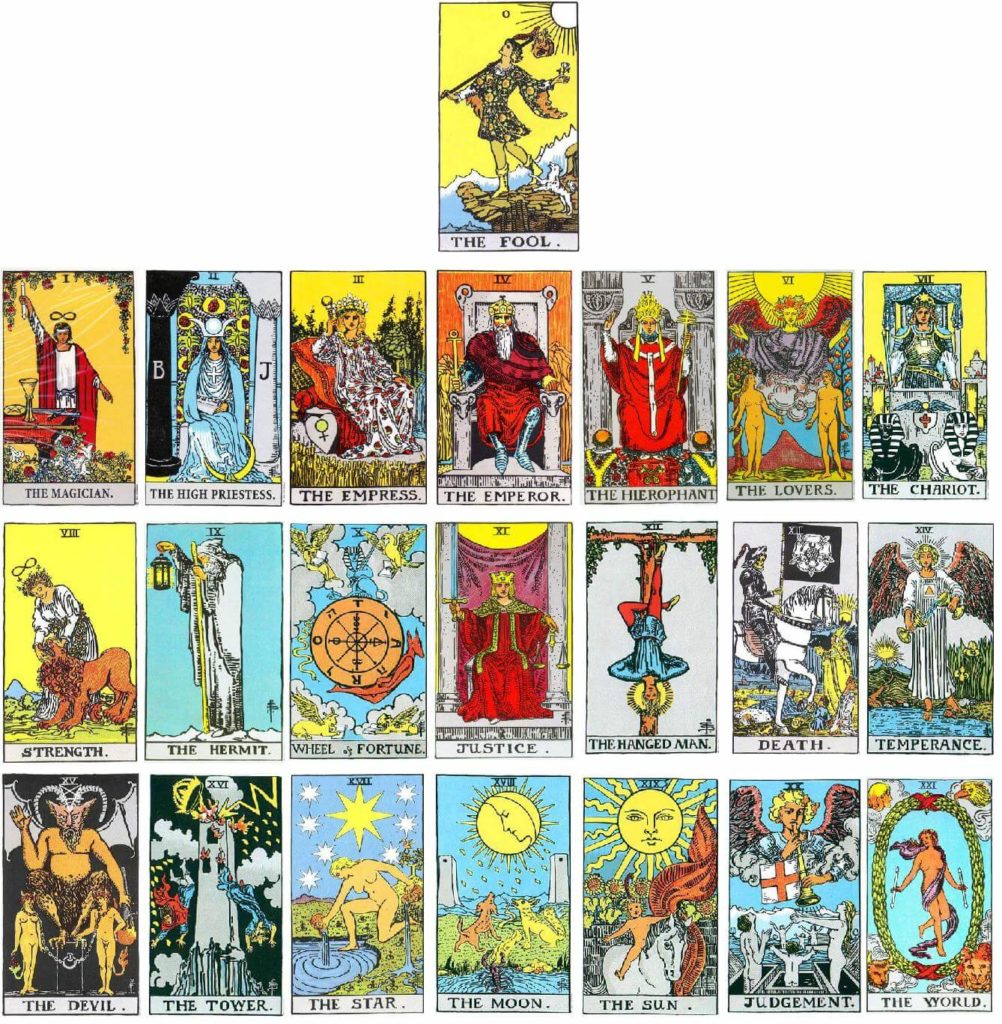 Major arcana tarot cards rider waite