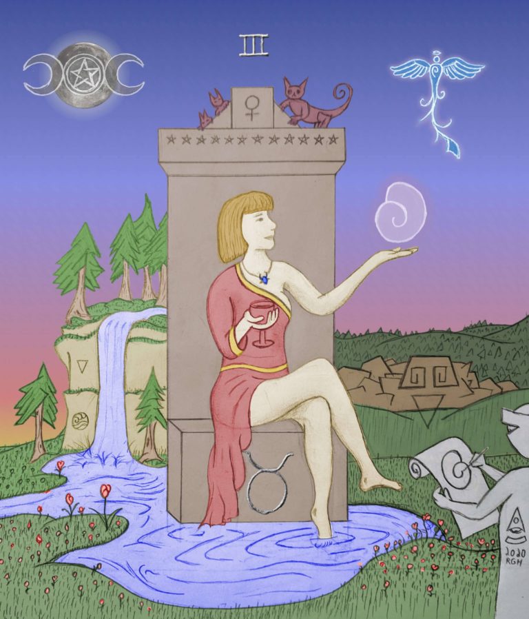 Empress Beholder Sphere Tarot Art colored