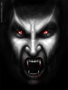 Vampire with Sharp Canines